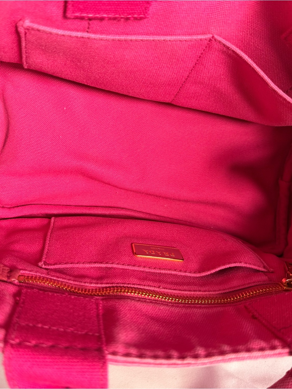 Prada Canapa Pink Canvas Tote Bag - Picture 5 of 7